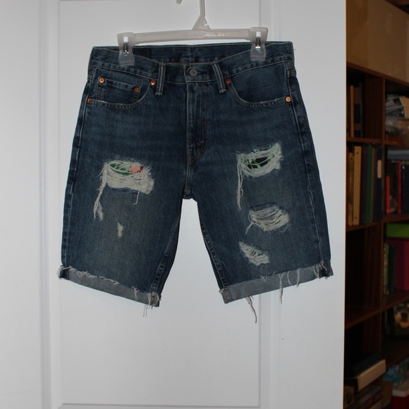 Levi Strauss jean denim shorts size 31 floral - Picture 11 of 11